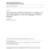 emotions of professionalization in a master's of teaching english as a second language (tesol) program