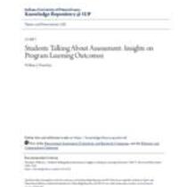 Students talking about assessment: insights on program learning outcomes