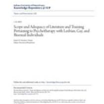 Scope and adequacy of literature and training pertaining to psychotherapy with lesbian, gay, and bisexual individuals