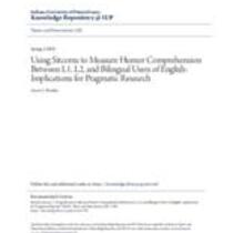 Using sitcoms to measure humor comprehension between l1, l2, and bilingual users of english: implications for pragmatic research