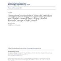 testing the generalizability claims of gottfredson and hirschis