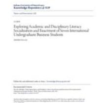 Exploring academic and disciplinary literacy socialization and enactment of seven international undergraduate business students