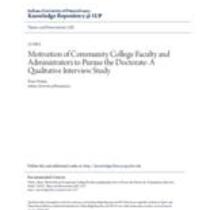 Motivation of community college faculty and administrators to pursue the doctorate: a qualitative interview study