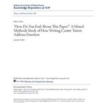 "how do you feel about this paper?" a mixed-methods study of how writing center tutors address emotion