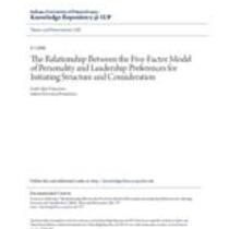 relationship between the five -factor model of personality and leadership preferences for initiating structure and consideration
