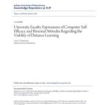 University faculty expressions of computer self-efficacy and personal attitudes regarding the viability of distance learning