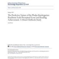 predictive nature of the phelps kindergarten readiness scale perceptual score and reading achievement: a mixed-methods study