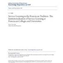 Service -learning in the franciscan tradition: the institutionalization of service -learning at franciscan colleges and universities