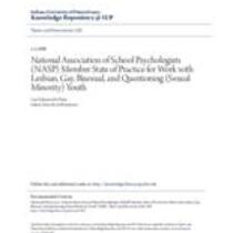 National association of school psychologists (nasp) member state of practice for work with lesbian, gay, bisexual and questioning (sexual minority) youth