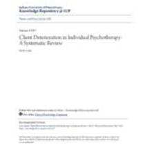 Client deterioration in individual psychotherapy: a systematic review