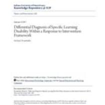 Differential diagnosis of specific learning disability within a response to intervention framework