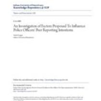 investigation of factors proposed to influence police officers' peer reporting intentions
