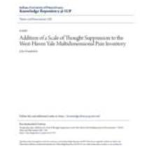 Addition of a scale of thought suppression to the west-haven yale multidimensional pain inventory