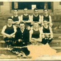 Boys on Gymnasium Front Steps