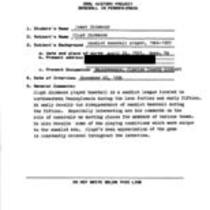 Shimmons, Cloyd Interview Transcript