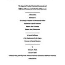 Impact of the partial functional assessment and skill-based treatment in public school classrooms
