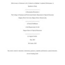 Effectiveness of inclusion in K-12 schools on students' academic performance