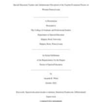 Special education teacher and administrator perception of the teacher evaluation process in western Pennsylvania