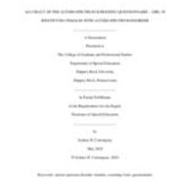 Accuracy of the autism spectrum screening questionnaire -- GIRL in identifying females with autism spectrum disorder