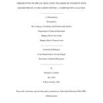 Perspectives of special education teachers on students with disabilities in an inclusive setting