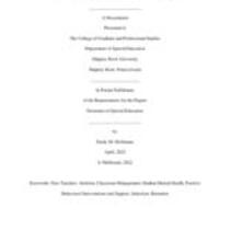 New elementary school teachers' perceptions of classroom management