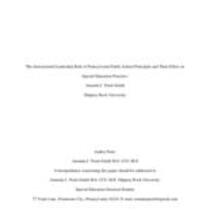 The instructional leadership role of Pennsylvania public school principals and their effect on special education practices