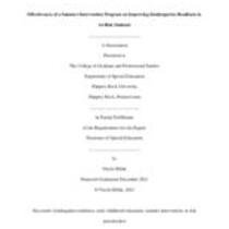 Effectiveness of a summer intervention program on improving kindergarten readiness in at-risk students