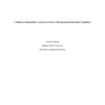 A multi-level quantitative analysis on factors affecting special education compliance