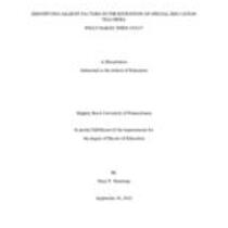 Identifying salient factors in the retention of special education teachers :