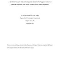 A qualitative research study on the impact of administrative support and access to culturally responsive tools among teachers serving at-risk populations
