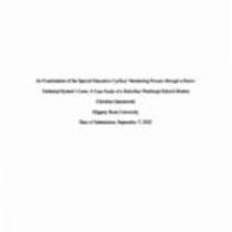 An examination of the special education cyclical monitoring process through a socio-technical system's lens