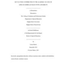 Key factors contributing to the academic success of African American males with a disability